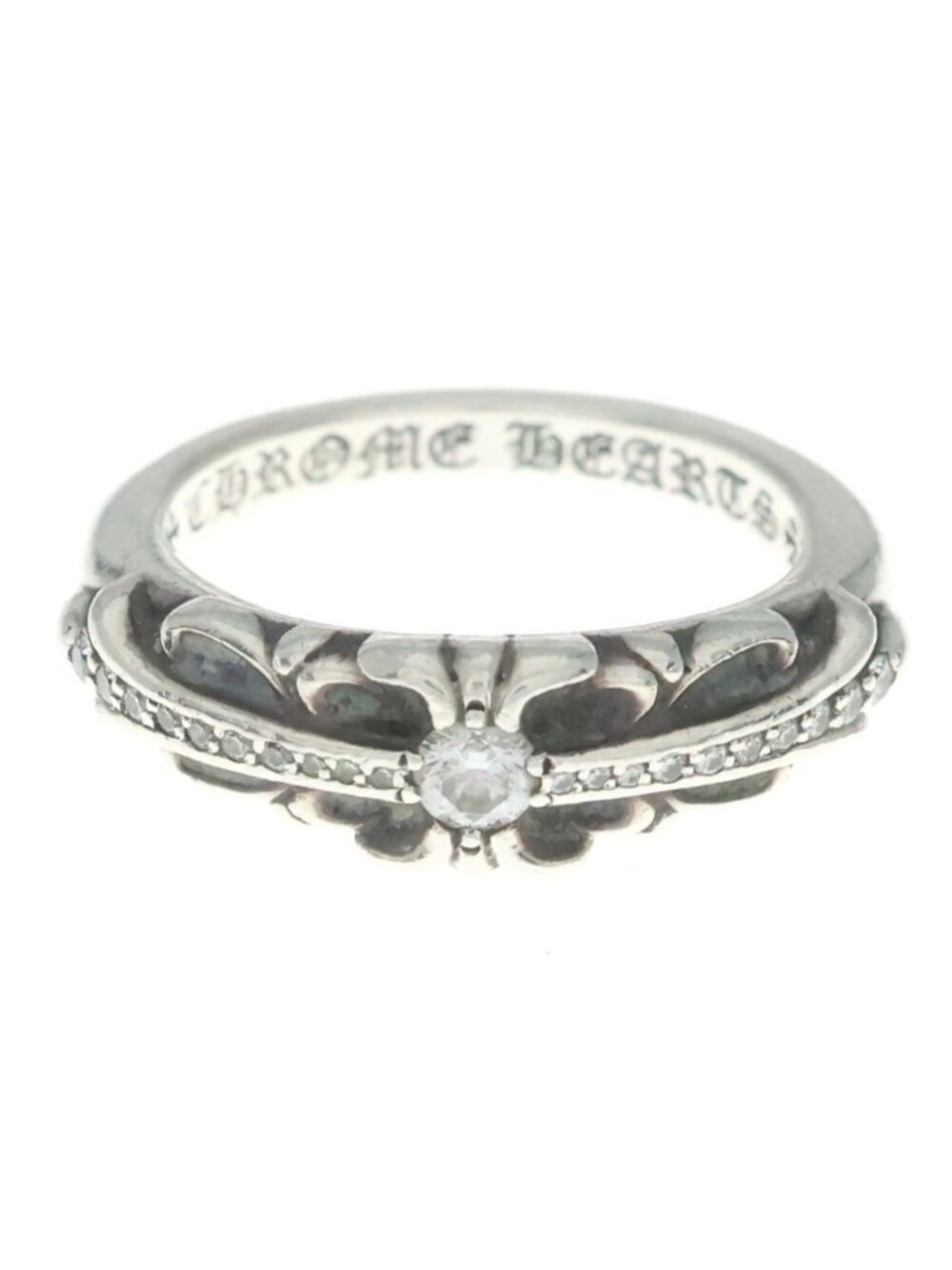 Chrome Hearts Baby Classic P D Babyque Classic Floral Cross Pave Diamond Ring
